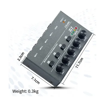 4-kanalni linearni mini pojačala glasnoću Аудиомикшеры s mono-stereo mini mikser zvuka za pojedine pjesme