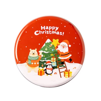 1 kom. Kalupe za čokolade Djeda Mraza, ukrasne okrugle limene kutije, Božićno banke za pakiranje čokolade, kontejneri za pecivo, posude za svijeće, kutija čokolade, poklon