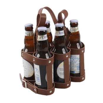 Biciklistička držač za boce, kožni biciklistička držač za pivo, sklopivi torba za nošenje pivskih boca, jednostavan za korištenje