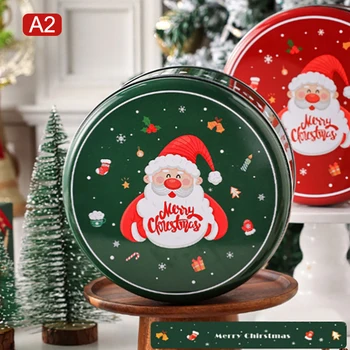 1 kom. Kalupe za čokolade Djeda Mraza, ukrasne okrugle limene kutije, Božićno banke za pakiranje čokolade, kontejneri za pecivo, posude za svijeće, kutija čokolade, poklon