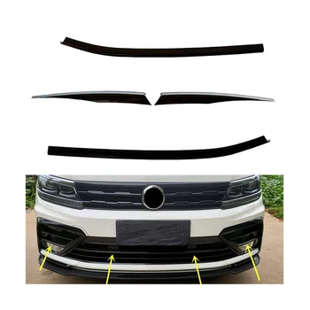 Automobil je sjajno crna ispod prednjeg središnja rešetka letvice za rešetke hladnjaka Maska svjetala za maglu na 2017-2021 godina