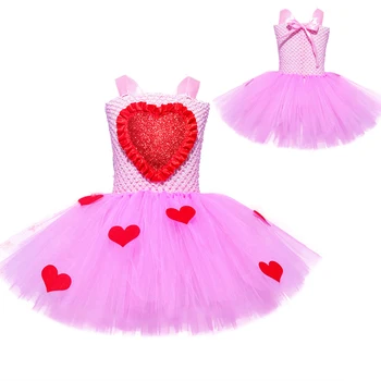 Ružičastu haljinu za djevojčice Love Heart, dječja odjeća, haljine za rođendan, dječje haljine, ti Si Moja omiljena princeza, Тюлевое haljina za ljeto