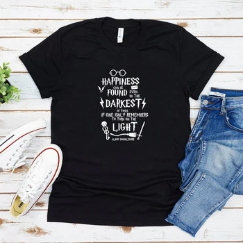 Sreća se može naći Čak i u vrlo Sumornim vremenima t-Shirt Wizard, t-Shirt HP Fans, t-Shirt Unisex Majice Harajuku, Ljetne Majice, Majice
