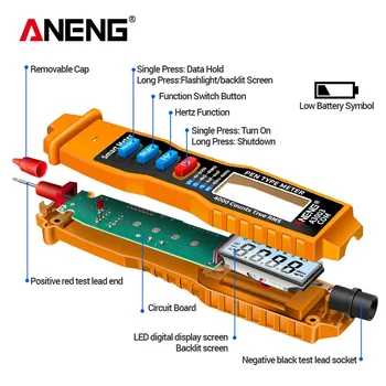 ANENG A3003 Multi Tester Digitalni Multimetar Tipa Olovke s 4000 Отсчетами Ac/Dc Napon, Ohmmeter Kapaciteta, Hz, Ručni Alat za Test
