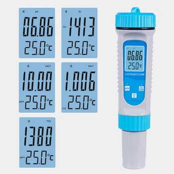 Yieryi Smart Bluetooth Mjerač Saliniteta 6 u 1 PH EC TDS Tester Temperature SOLI G. S Monitor Morske Vode u Akvariju Bazen Гидропонный Detektor
