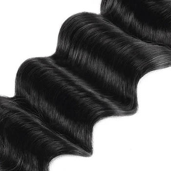 32-Inčni pramenova prirodne kose sa dubokim vala, graditi od ljudske kose za žene, Brazilski kovrčava grozdovima od ljudske kose, Rasprodaja