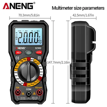 ANENG SZ302 Profesionalni Digitalni Multimetar AC/DC Votage Tester NCV Detektor Tester Otpora Om Ampermetar Tester Kapaciteta