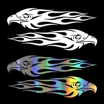 Custom Auto naljepnice DIY Kit Eagle Flame Pattern Reflektirajućim Skuter Cool Oznaka sa logom Reflektirajućim stil 2 kom